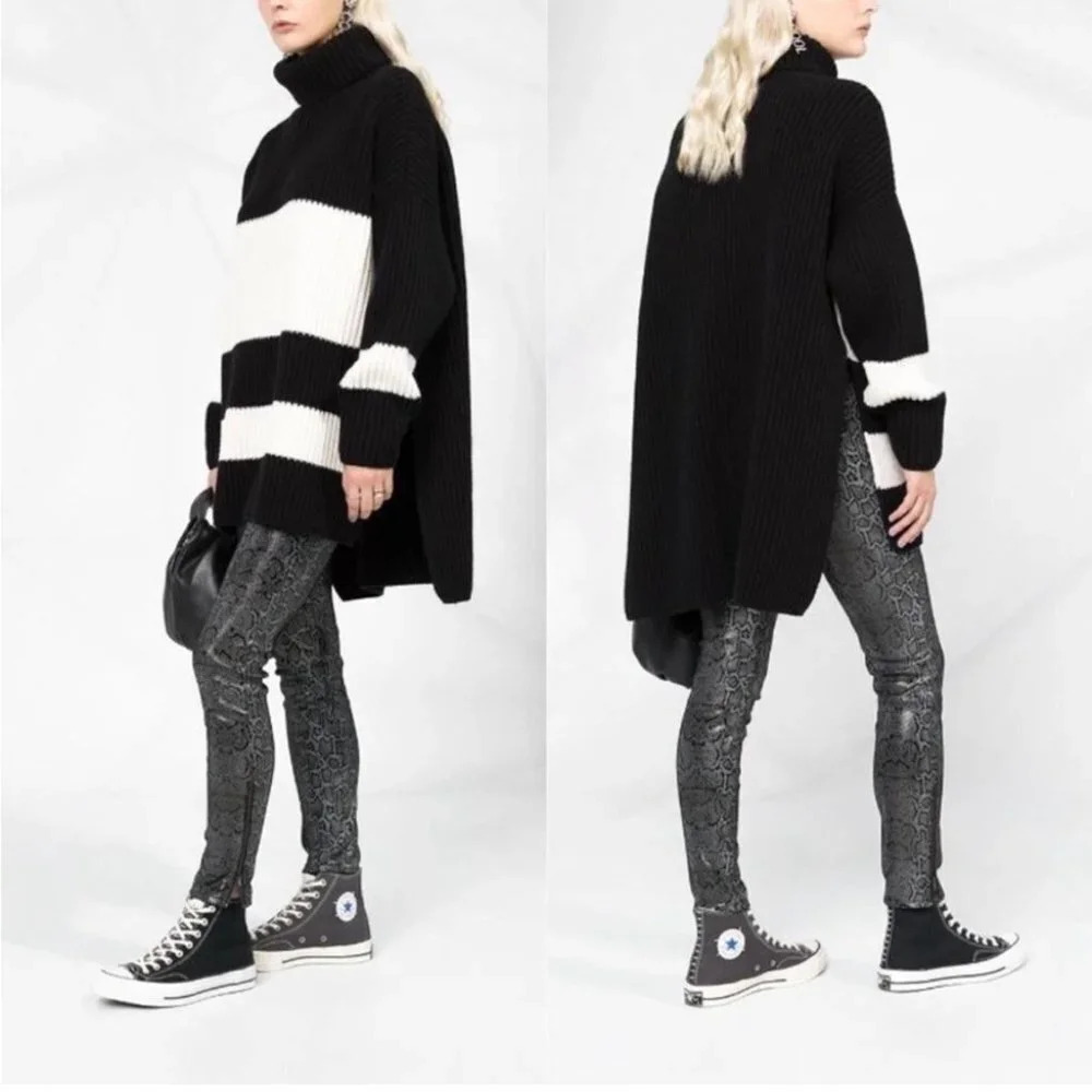 J Brand Darcy Snake‎ Print 100% Lamb Skin Leather Pull On Leggings S